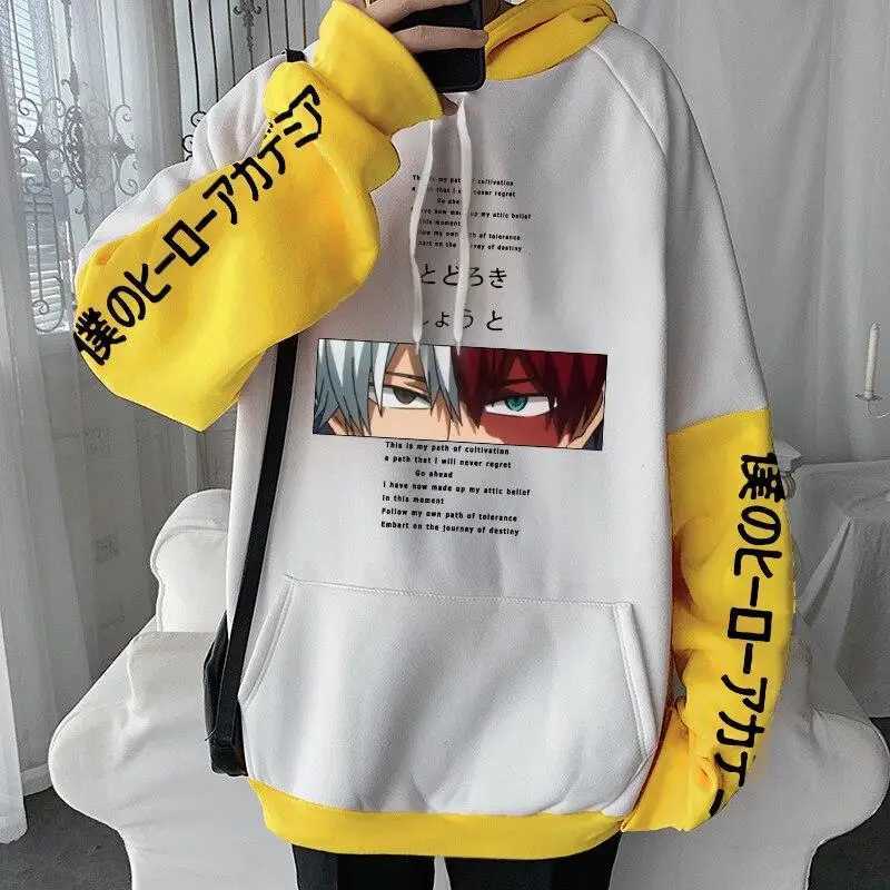 My Hero Academy Todoroki Shoto Eye Hoodie Manga Cartoon Graphic Long Sleeve Sweatshirt Autumn/Winter Soft Street Hoodie CL240909
