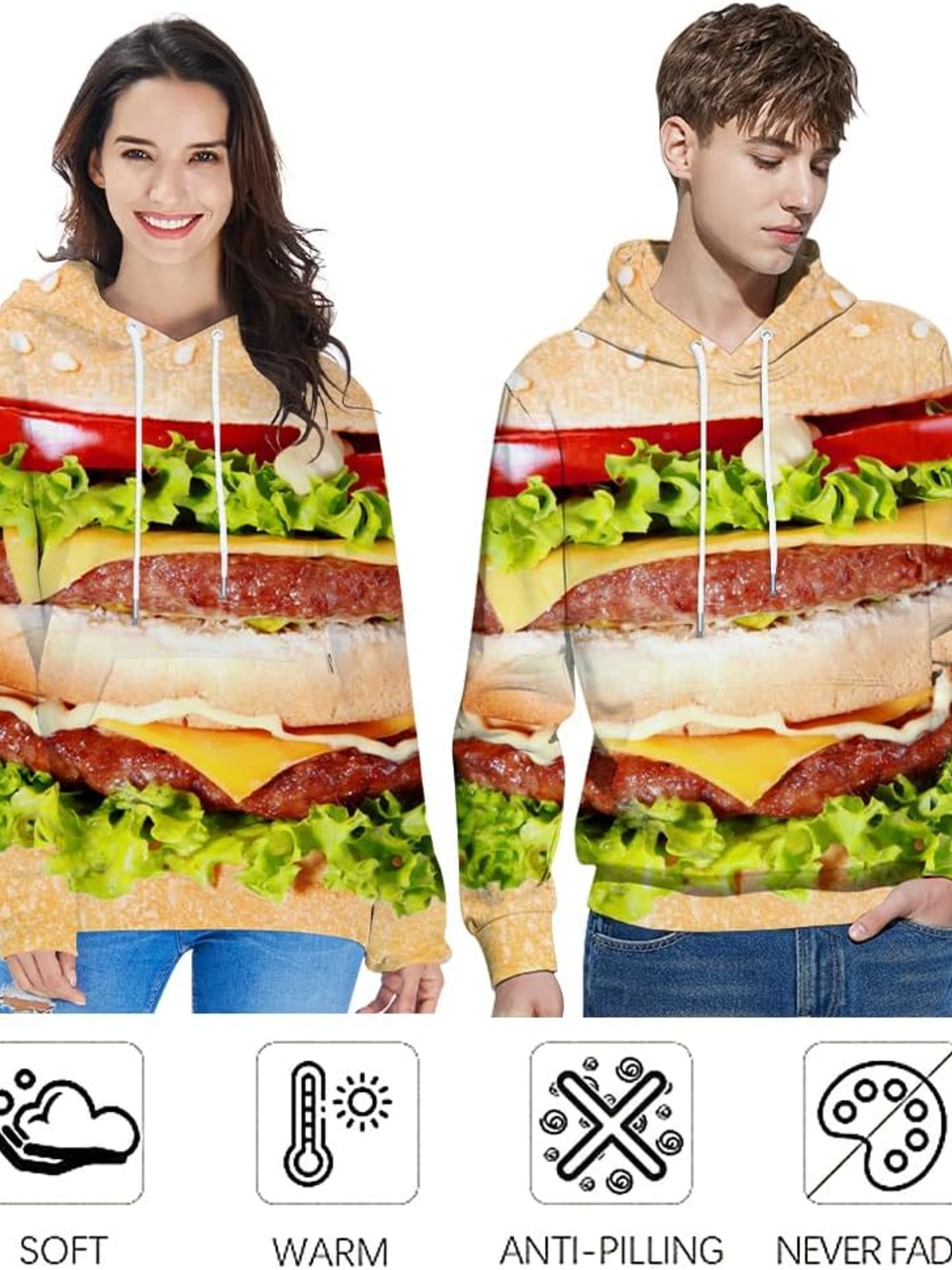 Hoodie for Mens Womens 3D Novelty Hoodies Pullover Sweatshirt Graphic Print With Pockets Graphic Trendy Fashion