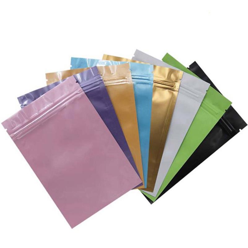 Wholesale multi color Resealable Zip Mylar Bag Food Storage Aluminum Foil Bags plastic packing bag Smell Proof Pouches 100pcs Lstbd