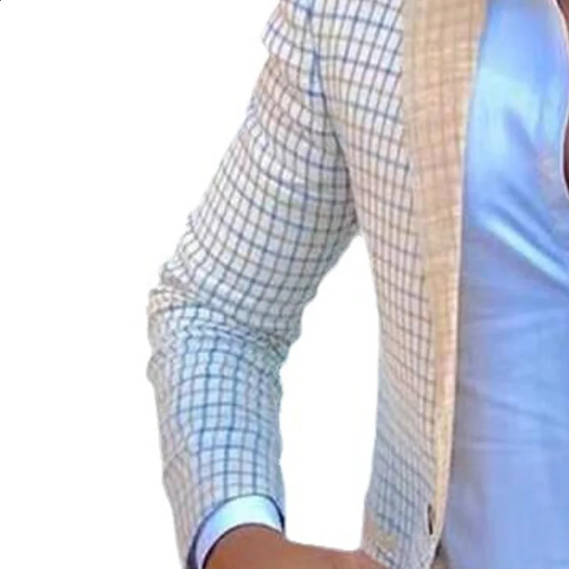 Spring and autumn mens casual plain jacket suit fashionable business top 240902