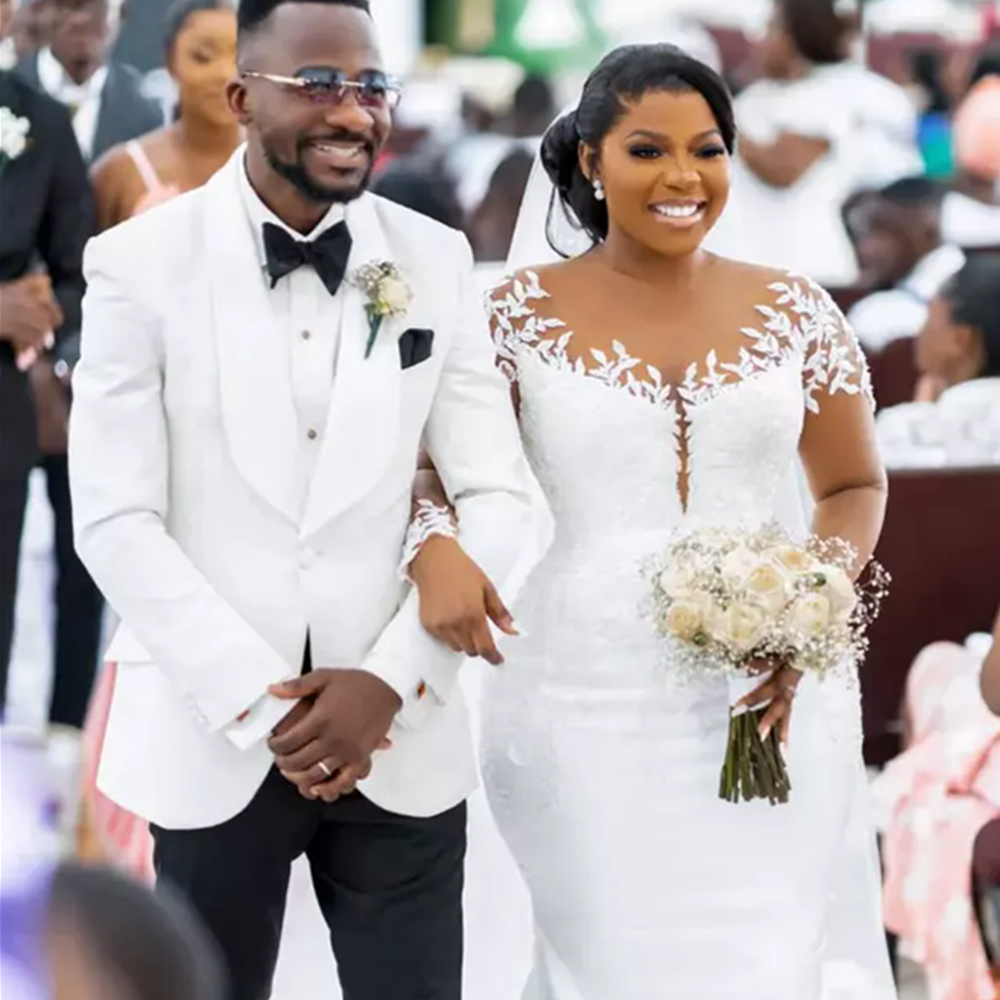 Sexy Strapless Mermaid Elegant Wedding Dresses Draped Chiffon Sweep Train Dress Plus Size Custom Made 2024 01 6660312