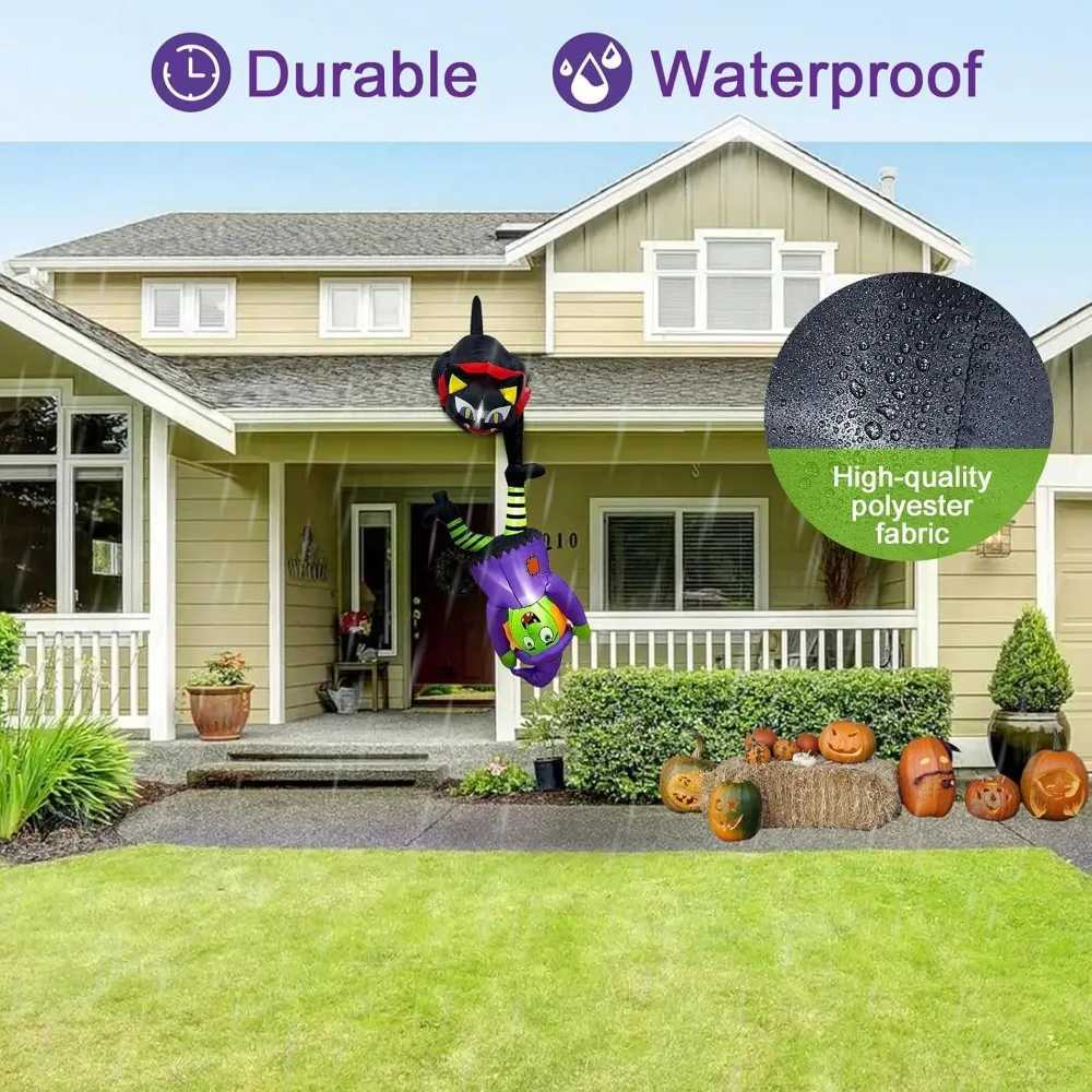 Halloween Ghost 8-foot Halloween Inflatable Outdoor Decoration Cat and Witch Halloween Blow molded Courtyard DecorationX240910