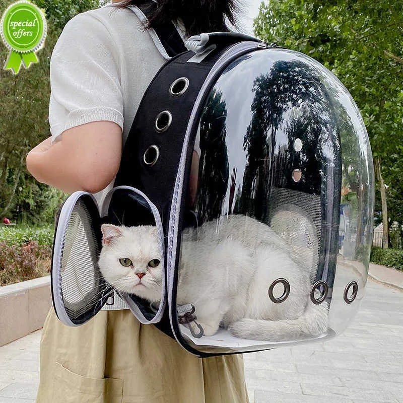 New Cat Carrying Pet Breathable Portable Transparent Backpack Puppy Dog Transport Carrier Space Capsule Bag Pets