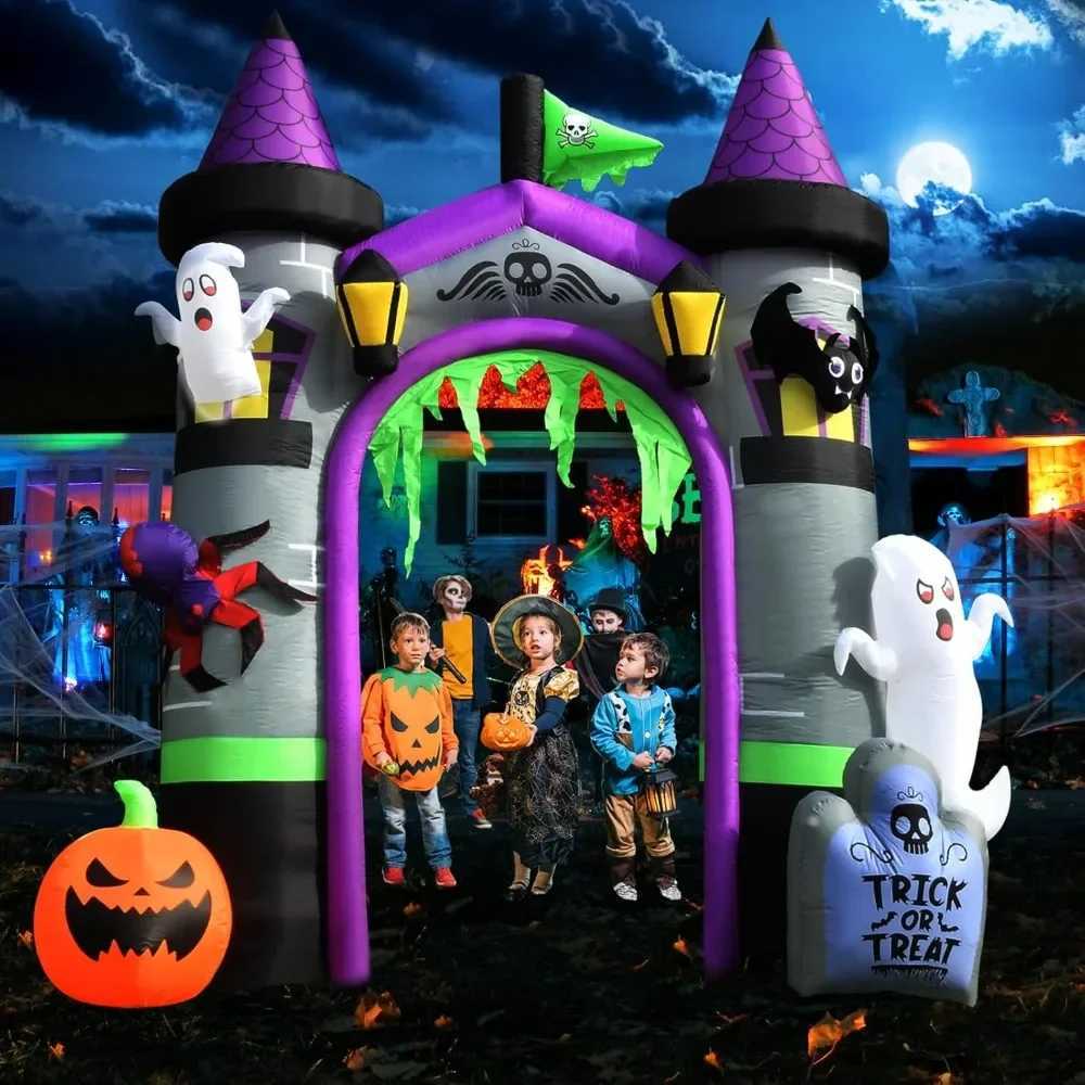 Halloween inflatable outdoor decorations ghosts pumpkins witches castles arches ghost lights blow up Halloween decorationsX240910
