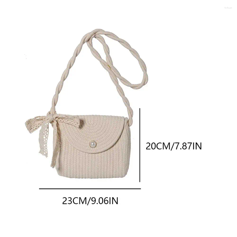 2025 NEW Shoulder Bags Pastoral Summer Bag With Cute Lace Bow Crossbody Tote For Women Beach Picnic Vacation zhanyishengli