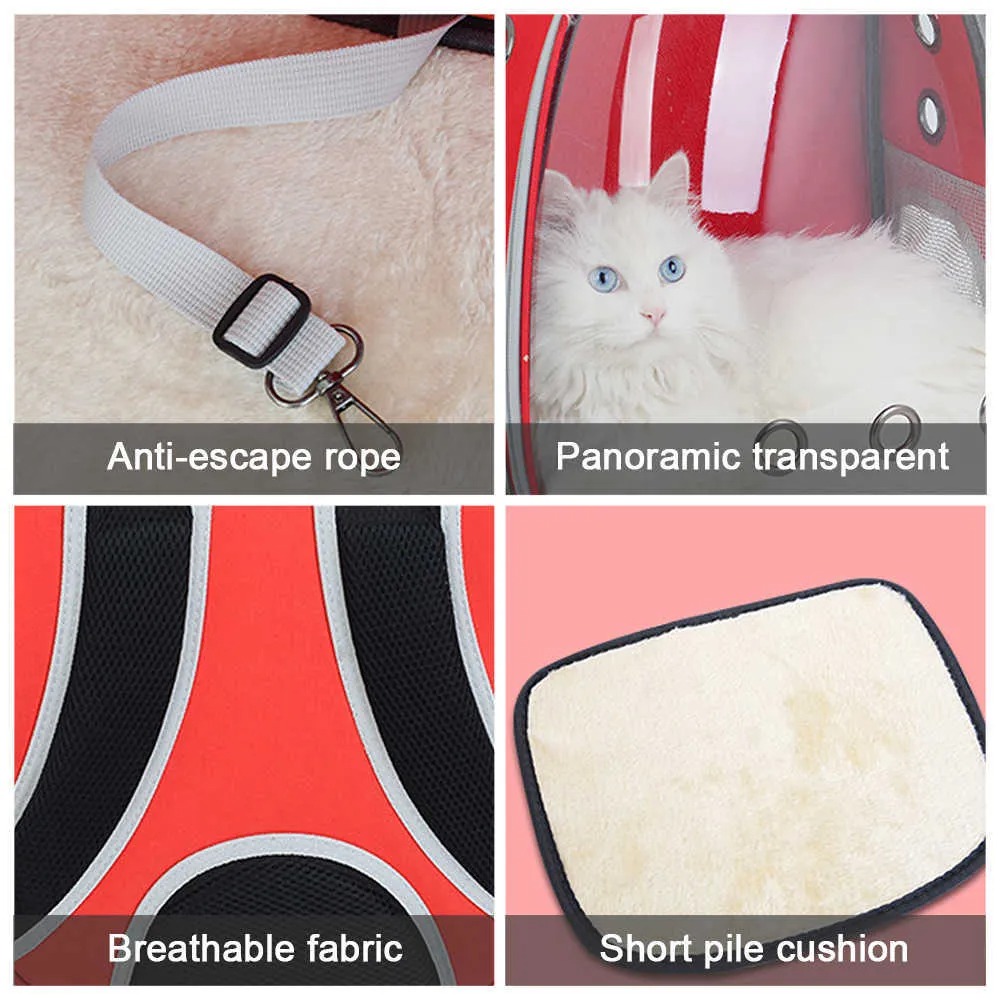 New Cat Carrying Pet Breathable Portable Transparent Backpack Puppy Dog Transport Carrier Space Capsule Bag Pets