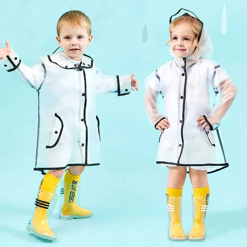 Boots Childrens boys and girls rain boots transparent LD girls waterproof shoes PVC soft rain boots high top student girls and boys rubber rain boots 