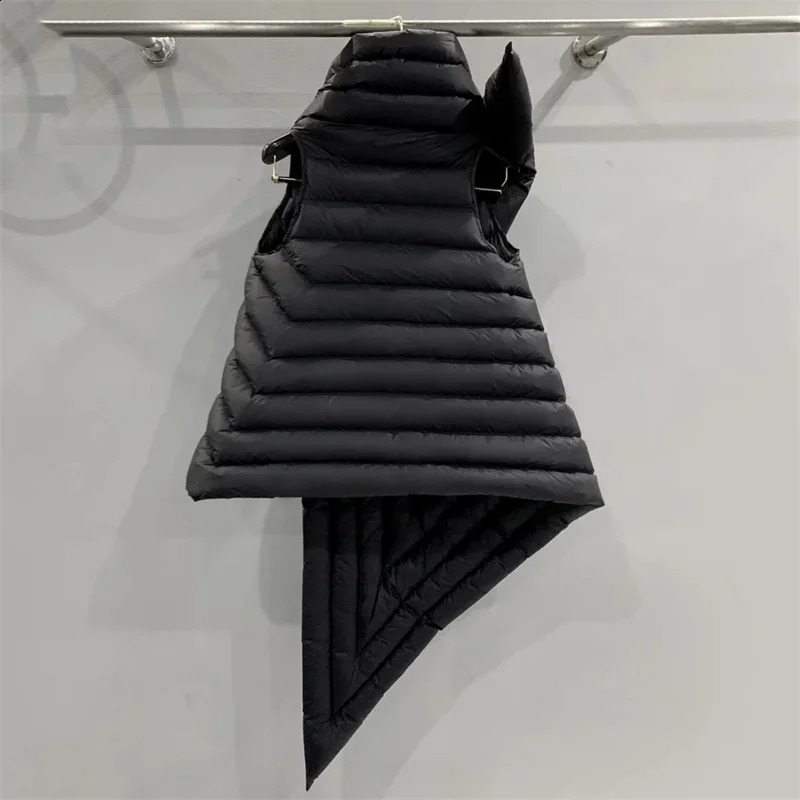 Womens Winter Jacket Asymmetric Quilted Down Coat High Quality Sleeveless Up and Vest y2k Pad Free Delivery 240910