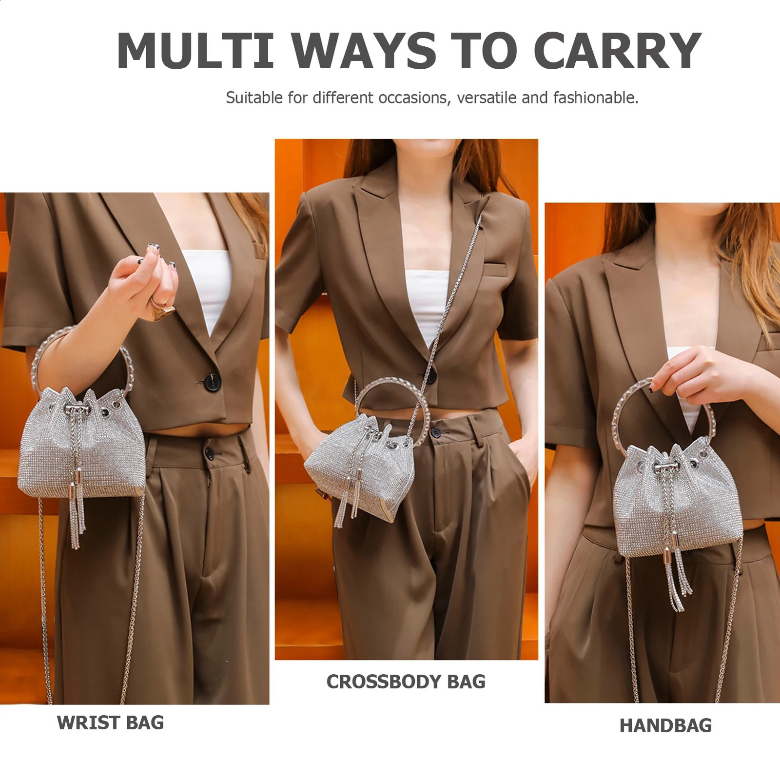 Sparkg crystal rhie wallet suitable for women sparkg clutch handbag cross body bag evening wedding parties and dances 240910 bb4c 4