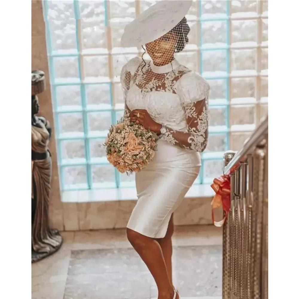 African Elegant Mermaid Wedding Dresses for Bride 2024 Off Shoulder Lace up Closure Sweep Train Beaded Bridal Gowns Customized 06