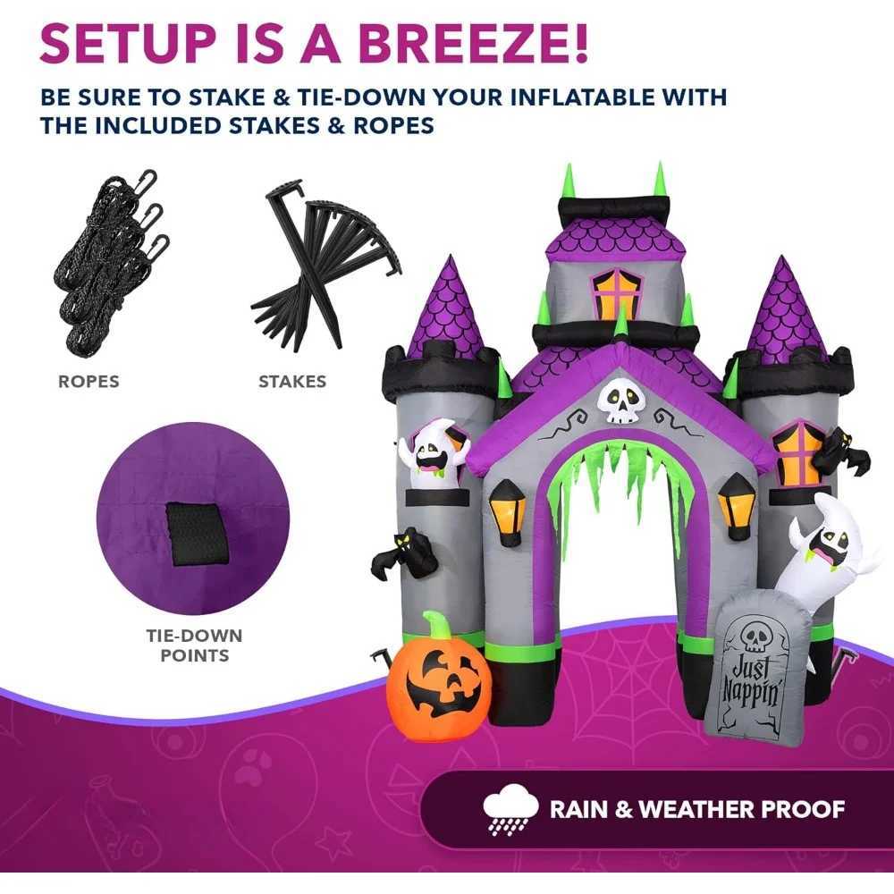 12 Foot Ghost House Castle Arch - Iatable Outdoor Halloween Decoration Blow Molding Halloween