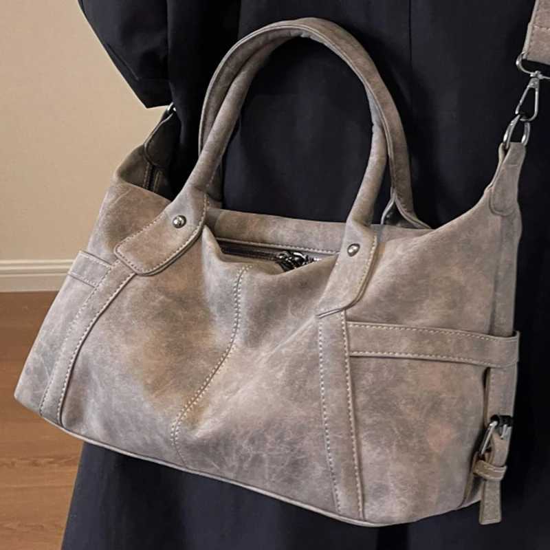 Maillard Khaki Suede Handbag for Women Large Quality Nubuck Leather Female Retro Crossbody Bag Ladies Big Commuter Shoulder Bags 240910
