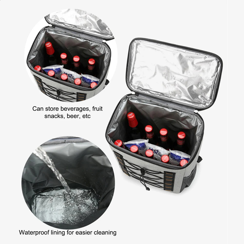Insulated heat cooler bag large capacity backpack waterproof camping outdoor picnic hiking fishing box 240910