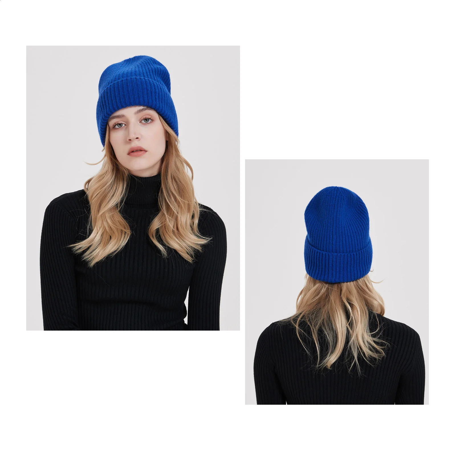 Wool Beanies Women Knitted Hat Unisex Winter Warm 240910