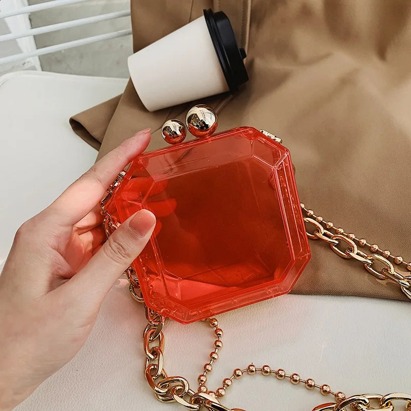 Transparent Evening Acrylic Box Chain Crossbody For Women Shoulder Purses And Handbags Ladies Party Clutch Bag 240906 a5e6