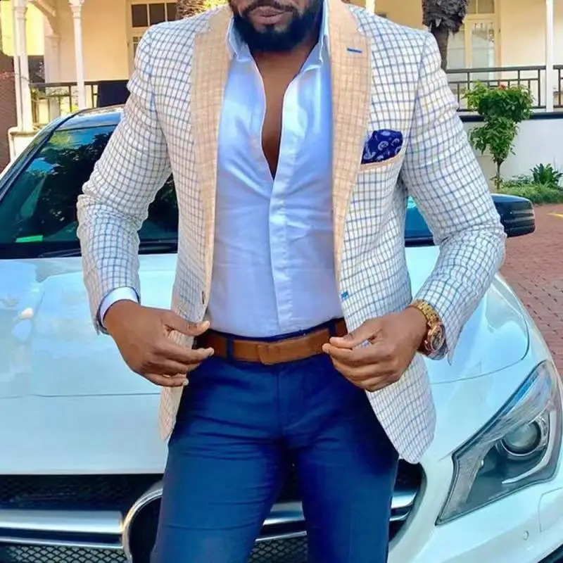 Spring and autumn mens casual plain jacket suit fashionable business top 240902