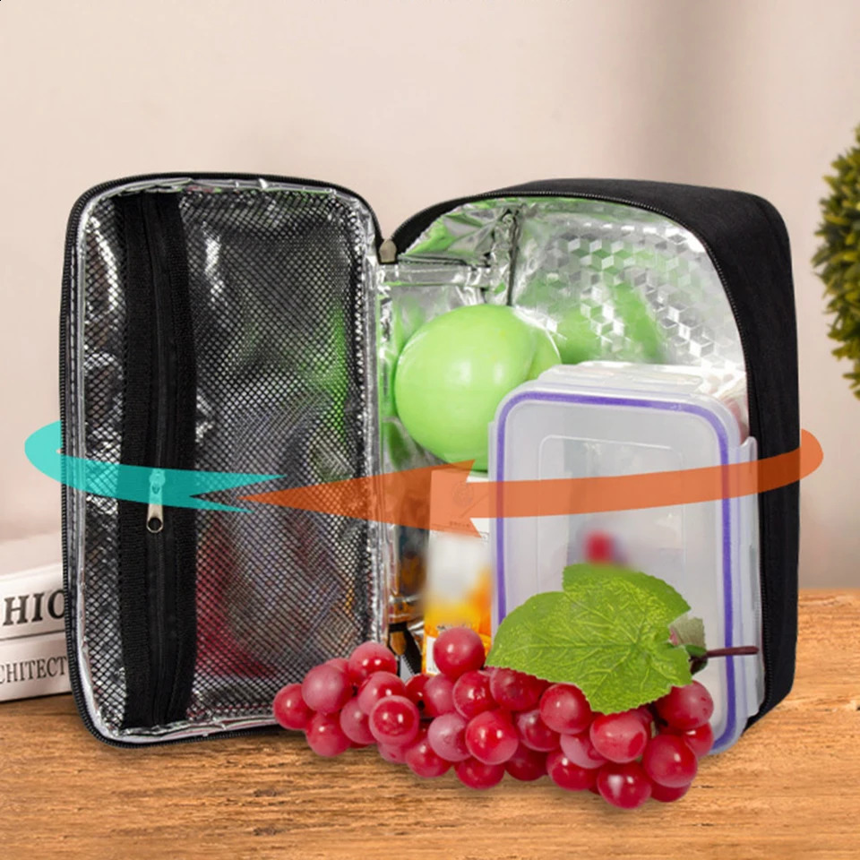 Camping lunch bag insulated heat cooler dustproof Oxford fabric easy to clean large capacity leak proof 240910