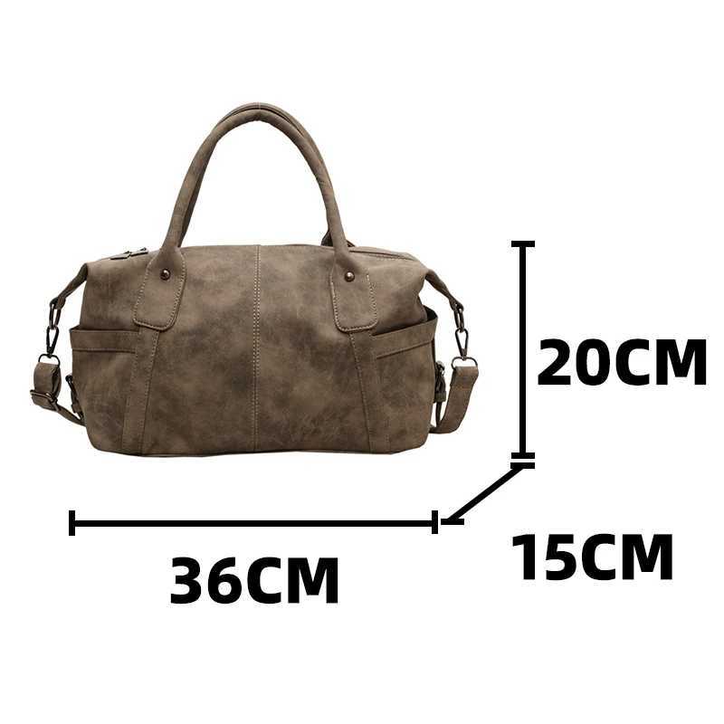 Maillard Khaki Suede Handbag for Women Large Quality Nubuck Leather Female Retro Crossbody Bag Ladies Big Commuter Shoulder Bags 240910