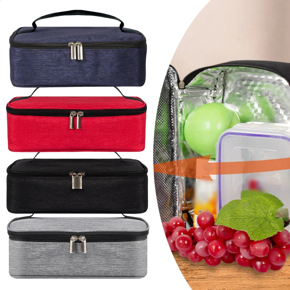 Camping lunch bag insulated heat cooler dustproof Oxford fabric easy to clean large capacity leak proof 240910