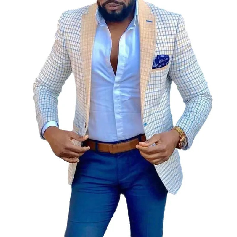 Spring and autumn mens casual plain jacket suit fashionable business top 240902
