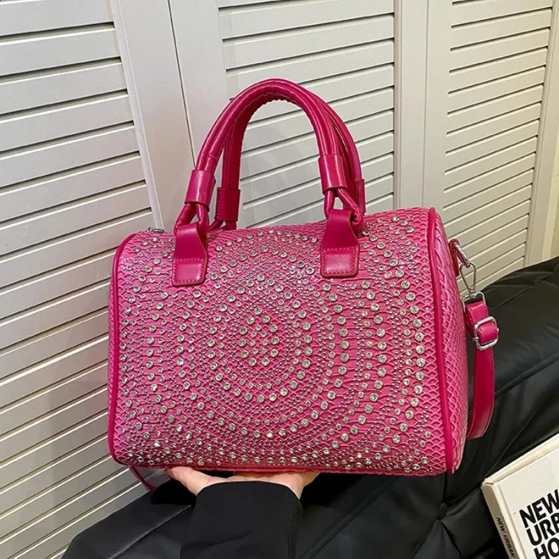 Womens Shoulder Bags Large Capacity High Quality Trend Western Style Shiny Casual Versatile Crossbody Bag 240910 4