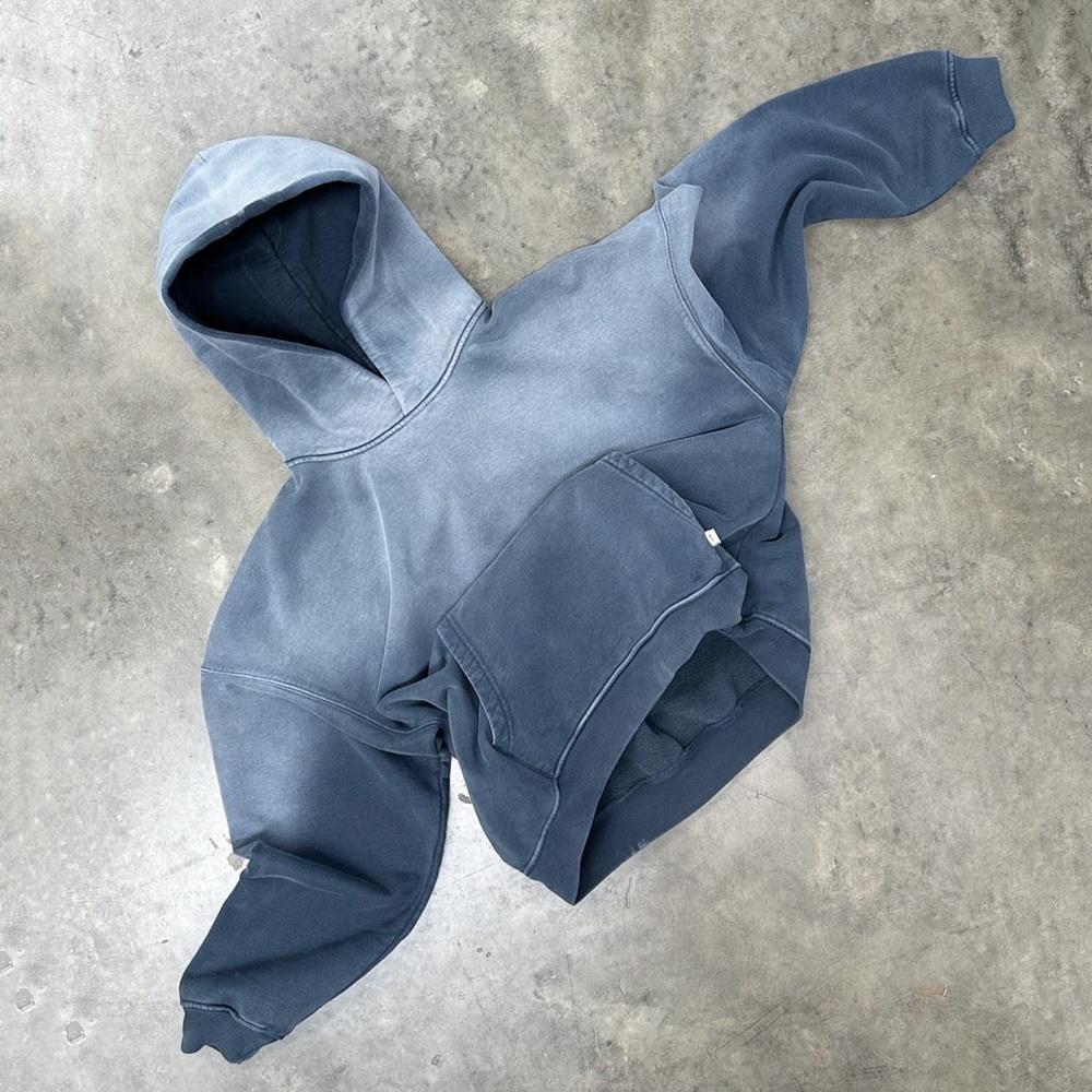 Custom Streetwear Pullover Hoody Jacket Blank Oversized French Terry Heavyweight Vintage Acid Wash Sun Faded Hoodie