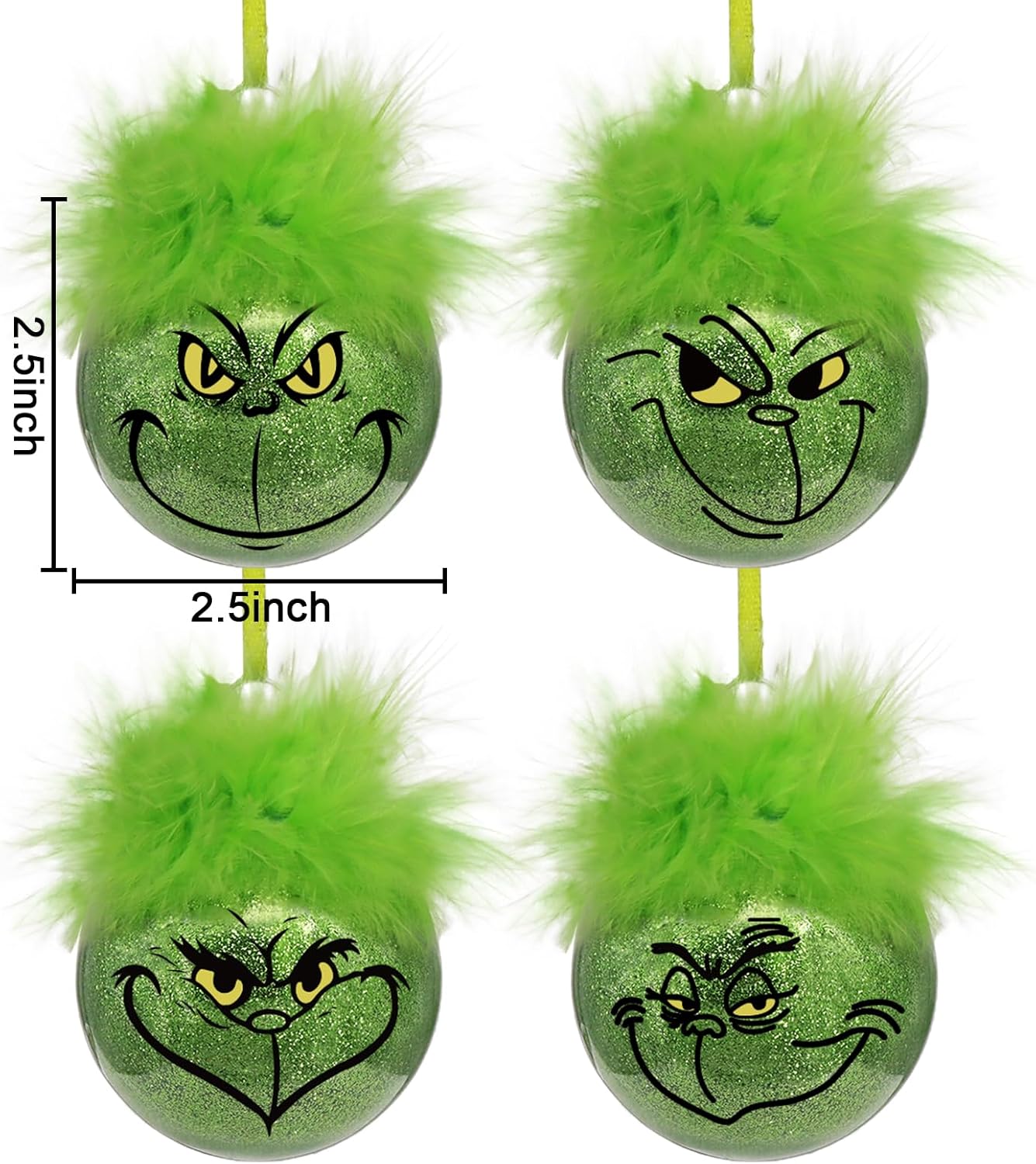 Grinch Decorations Indoor 12pcs/set Cute Christmas Tree Ornaments
