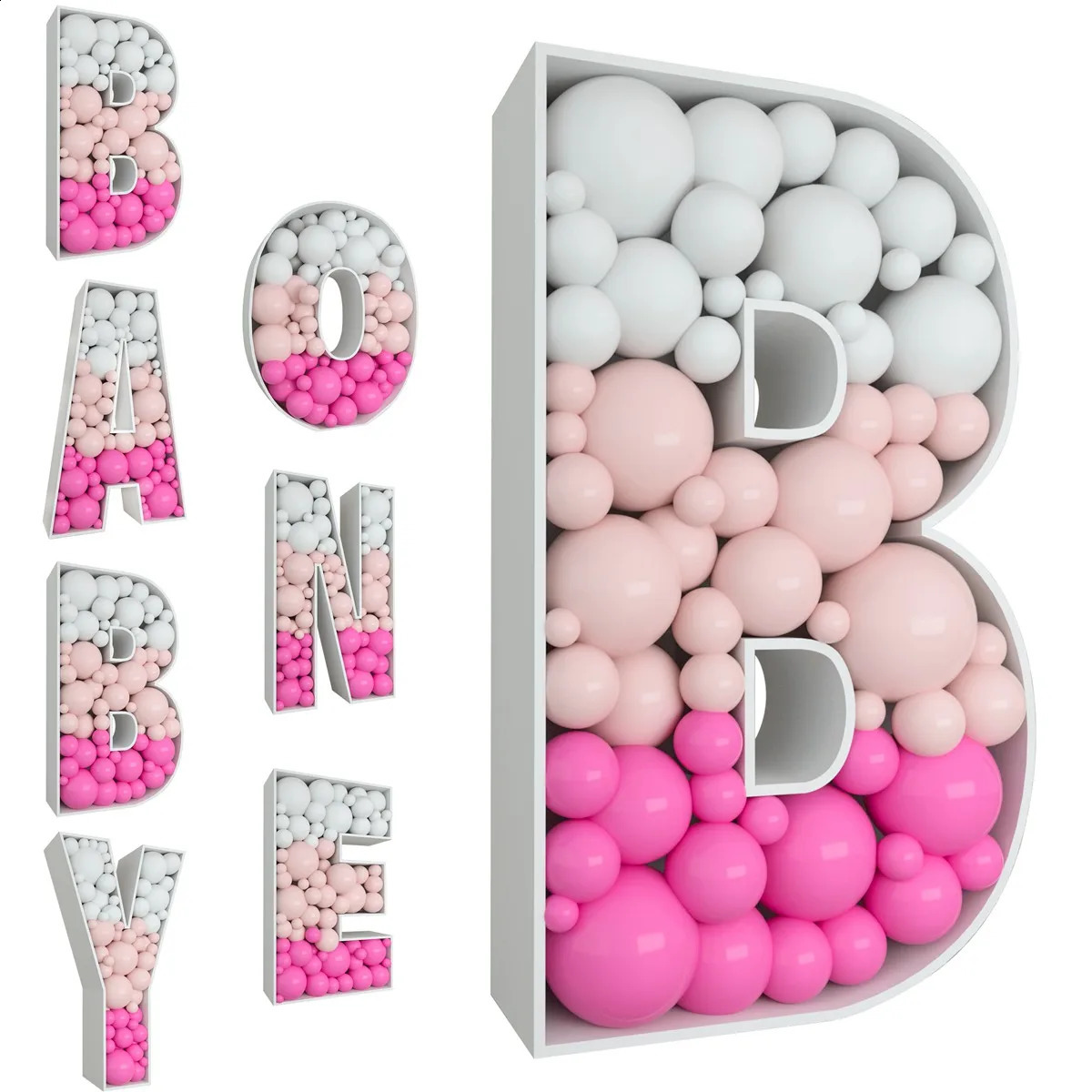 91.5CM Giant Letter Balloon Filling Box Balloon Birthday Wedding Party Decor Birthday Figure Baby Shower Baloon Mosaic Frame Box 240910