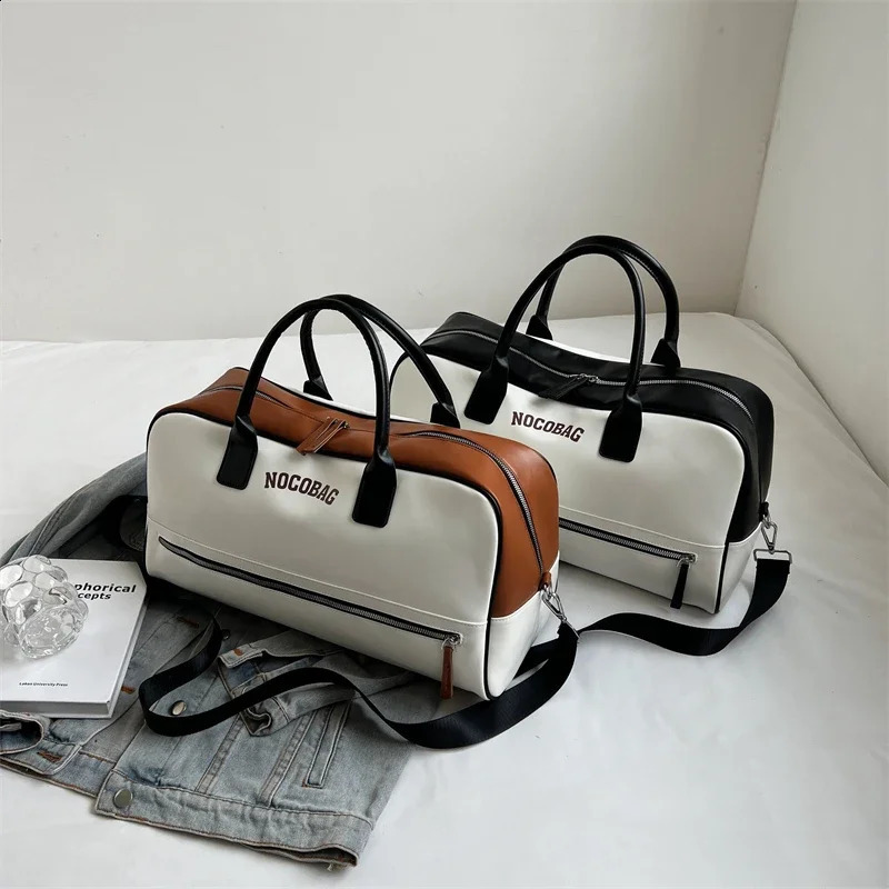 Large Capacity PU Zipper Travel Bag High Quality Simplicity Waterproof Leisure Vacation Luggage Bag 240910
