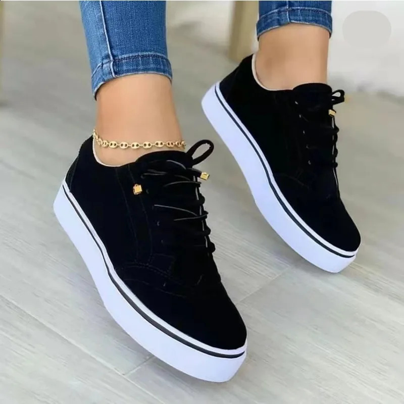 2024 sports shoes womens flat casual sports shoes spring fashion version lace up walking womens shoes Zapatos De Mujer 241008