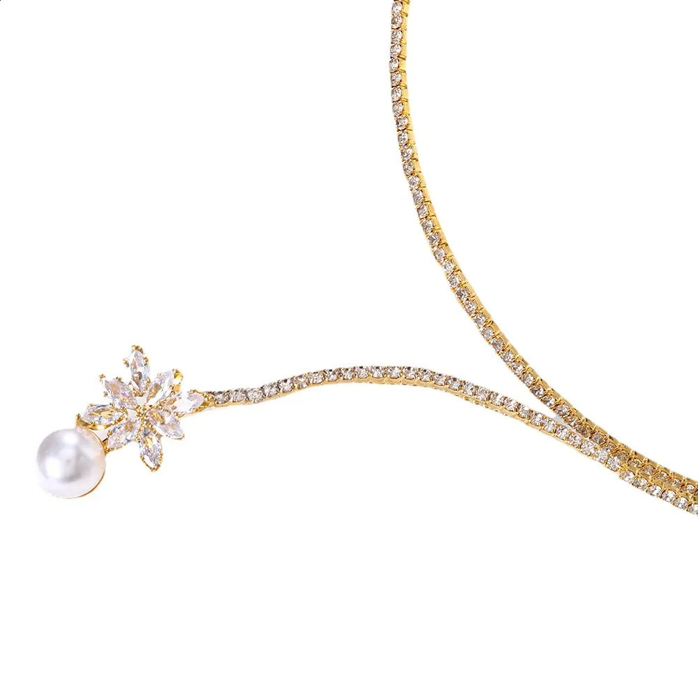 Shiny Rhinestone Collar Choker Necklace For Party Wedding Big Water Drop Crystal Necklace Womens Fashion Neck Jewelry 240910