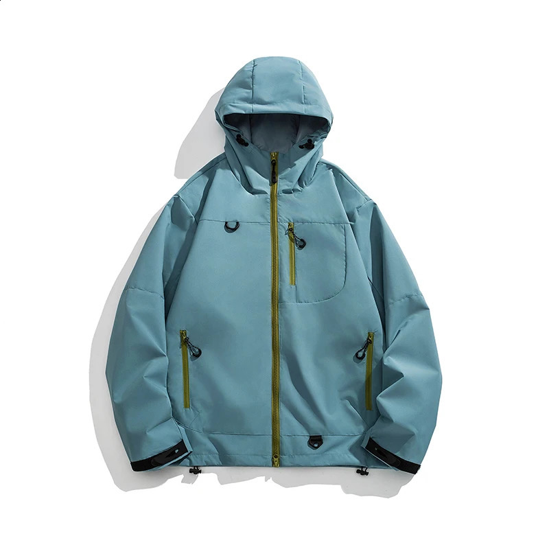 Mens windproof jacket with colorful blocked zipper fashion jacket large-sized M-5XL jacket windproof and breathable jacket 240906