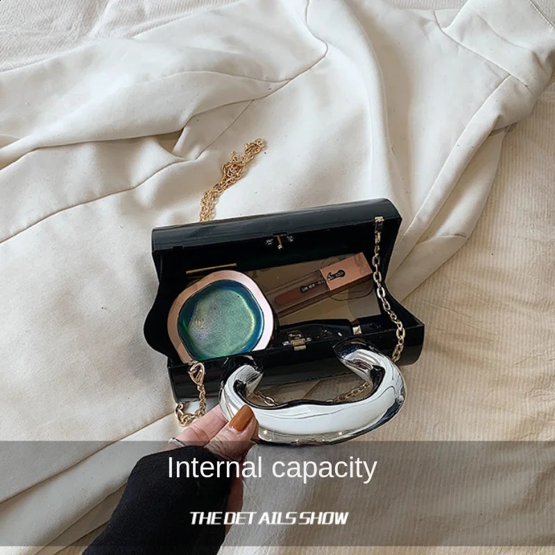 Womens handbag party clutch fashionable cylinder mini evening wallet cross body shoulder bag gold box 240910