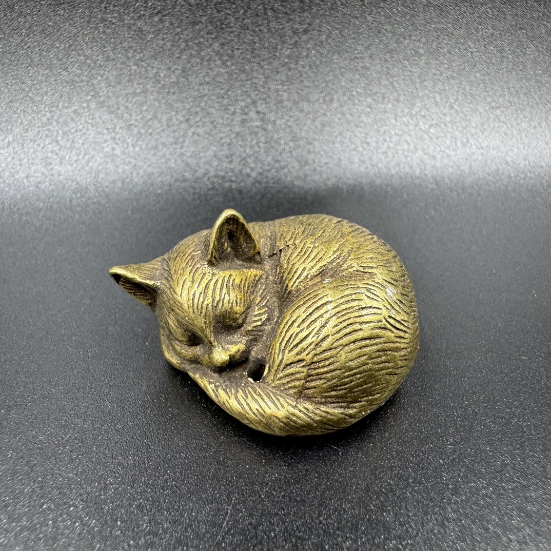 8 styles Brass Cute Cat figurines Miniature tabletop ornaments Classical small animal home decoration accessories