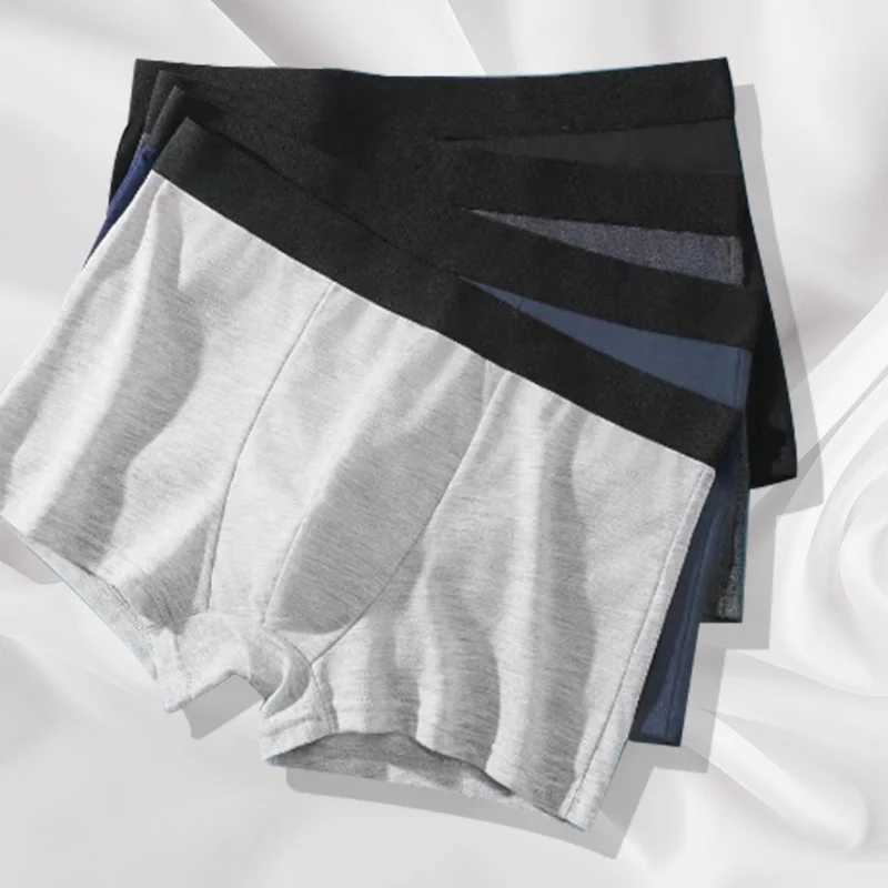 Mens Underwear Men Soft Summer Ultrathin Breathable Elastic Solid Boxer Panties Mid Waist Patchwork Loose Comfortable BoxerX2409