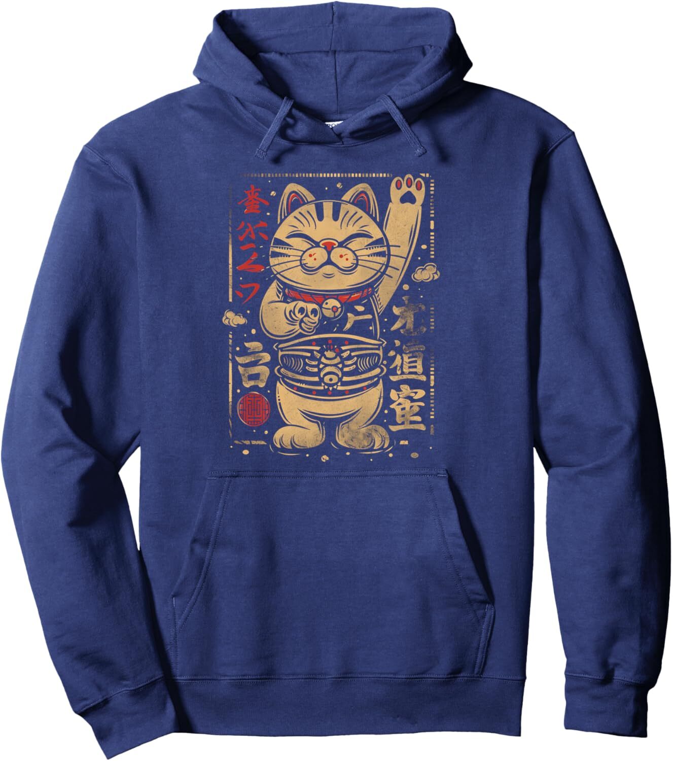 Long Sleeve Shirts for Men sweatshirt Cat Maneki Japanese Design for Men Women Pullover Hoodie Tee Streetwear Casual tops clothes
