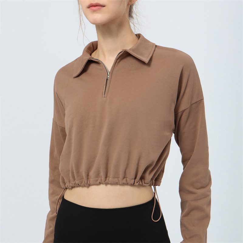 Women Pullover Half Zip Jacket High Collar Fitness Sports Sweater Outdoor Running Loose Womens Long Sleeve Sweatshirts 2390