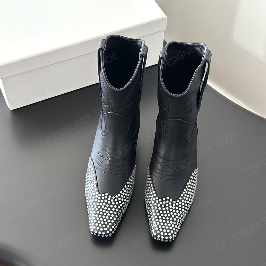 Designer shoes minimalism khaite boots square-toed Suede brown ankle low-heels Fashion Knight Boots Western for womens designer boots Factory footwear