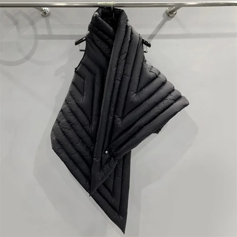 Womens Winter Jacket Asymmetric Quilted Down Coat High Quality Sleeveless Up and Vest y2k Pad Free Delivery 240910