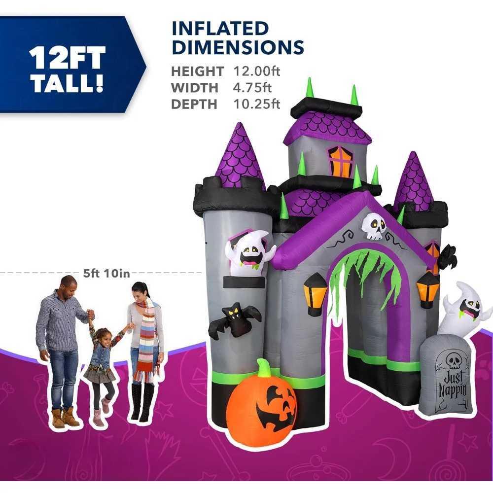 12 Foot Ghost House Castle Arch - Iatable Outdoor Halloween Decoration Blow Molding Halloween
