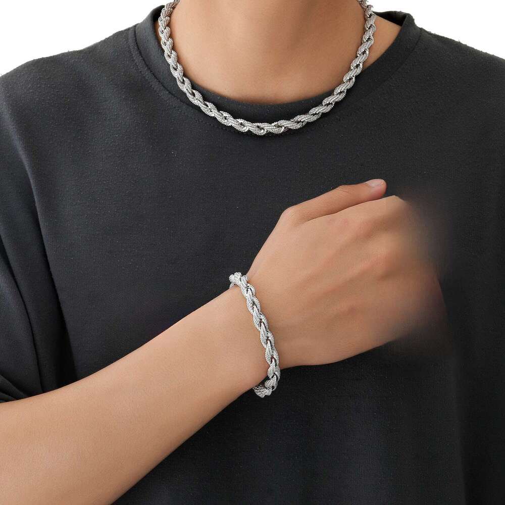 twisted moissanite rope chain for men custom hip hop iced thickness sier jewelry necklaces christian hiphop