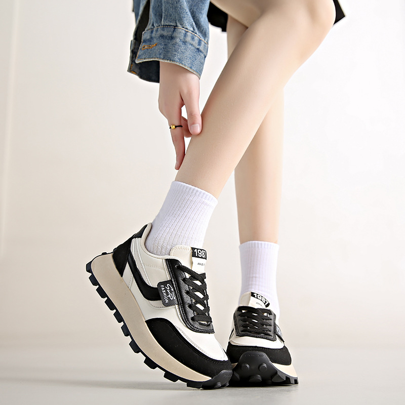 Women's Retro Running Shoes 2025 Autumn Edition - Thick Cushioned Sports Sneakers Korean Fashion Casual Footwear