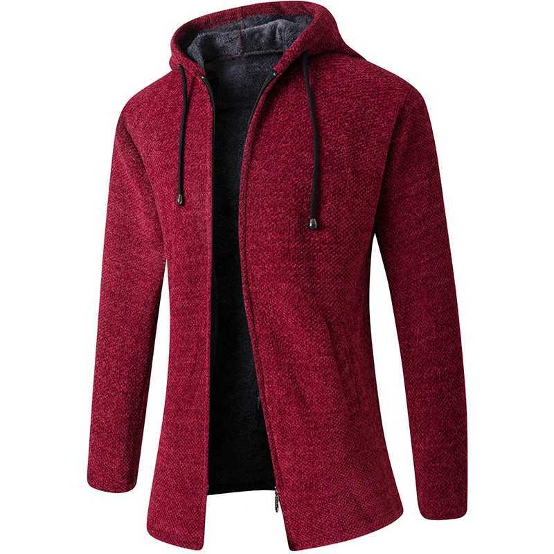 Plus Cashmere Cardigan Coat Sweater Male Korean Version Of The Trend In Autumn And Winter Long Sweater Trench Coat XJ250805