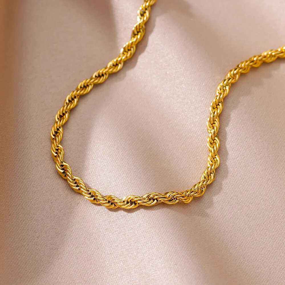 Stainless Steel Chain Anklets for Women Accessories Gold Color Ankle Bracelet Waterproof Anklet Summer Beach Boho Jewelry GiftX240909