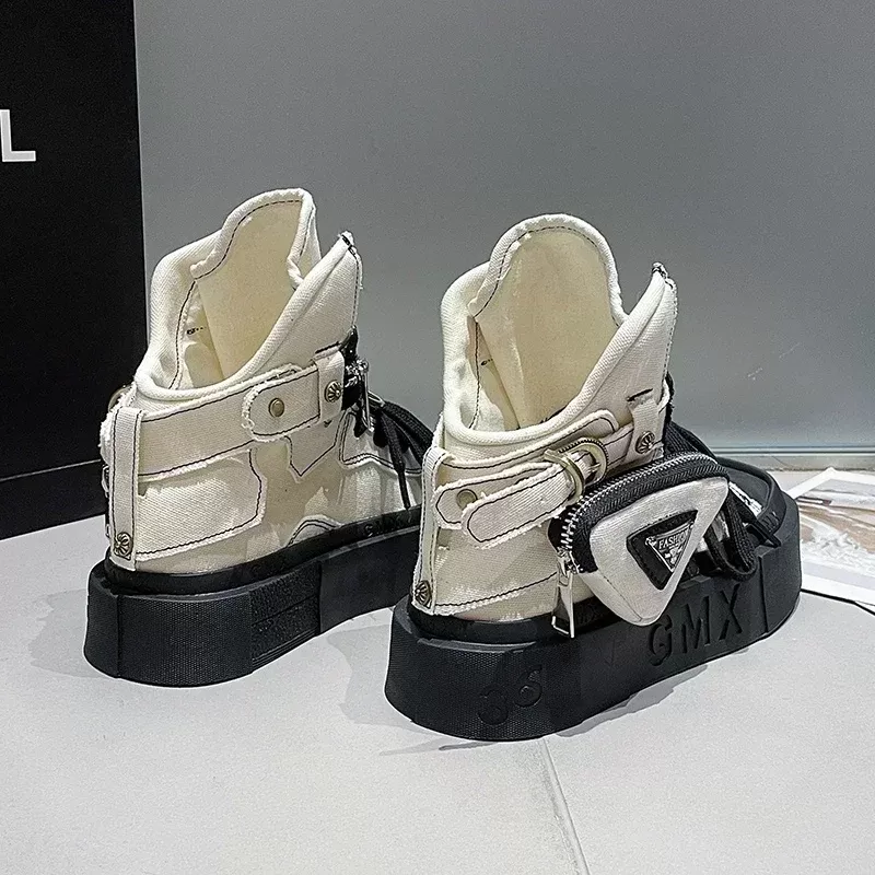 Women's Punk Gothic Ankle Boots Fashion Cowboy Knight Boot Denim Canvas Shoes dh911125171