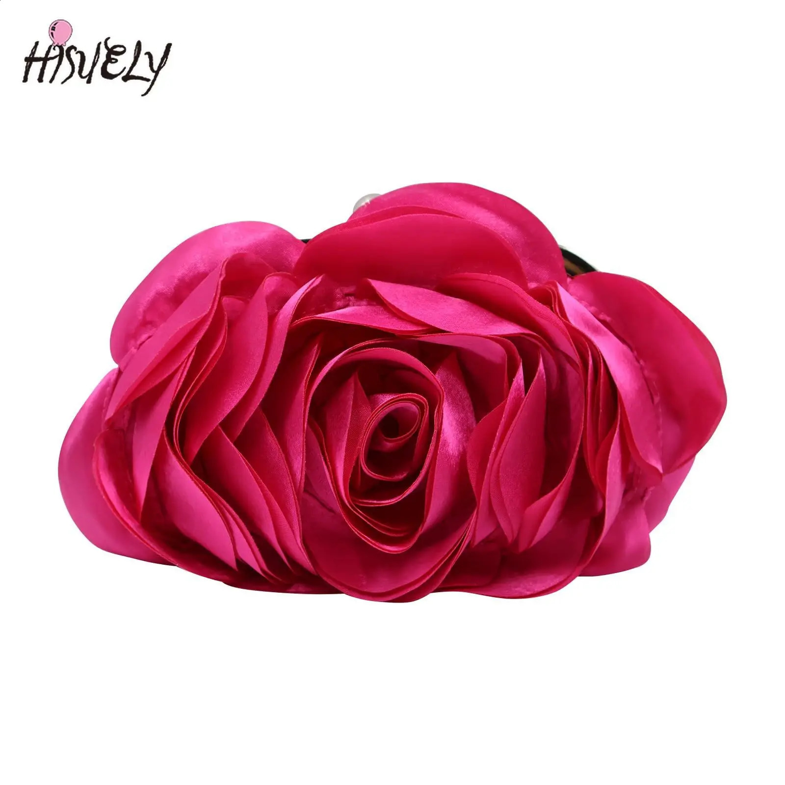 Womens rose clutch bag with detachable chain used for weddings flowers brides small wallets evening bags party handbags womens wedding 240910