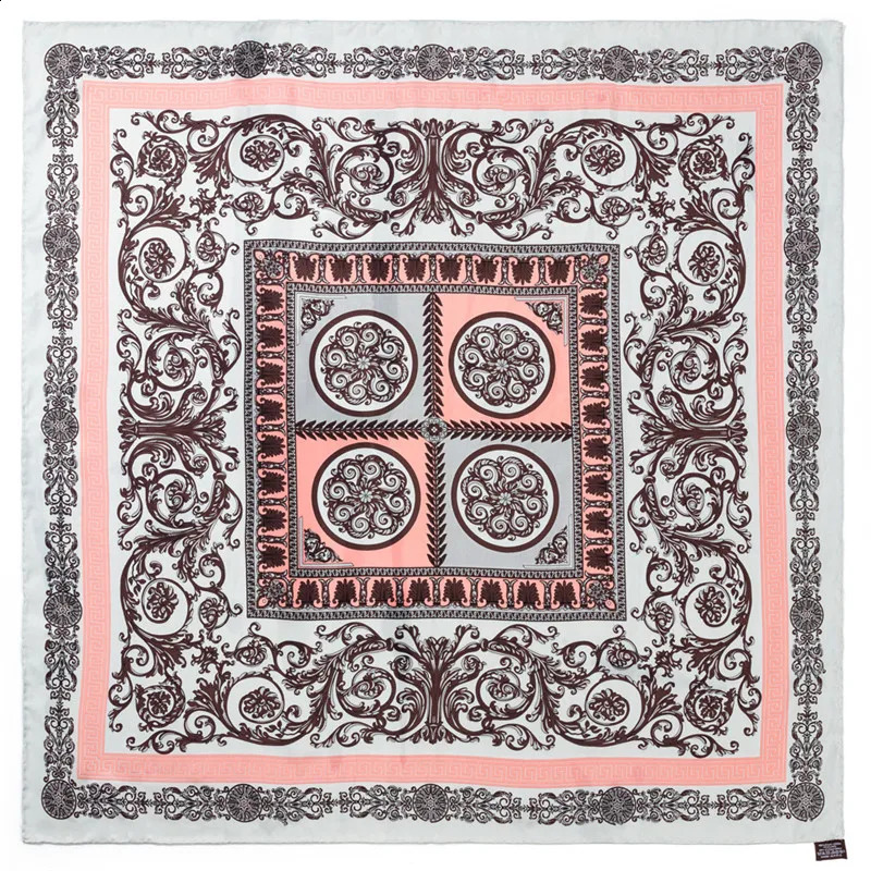 POBING Manual Hand Rolled Twill Silk Scarf Women Retro Cashew Square Scarves Echarpes Foulards Femme Wrap Bandana Hijab 90CM 240910