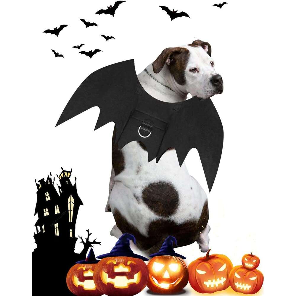Bat Costume, Cosplay Party Dress Up Large Dog Black Halloween Little Wings Pet Costume Both small dogs cats are suitable