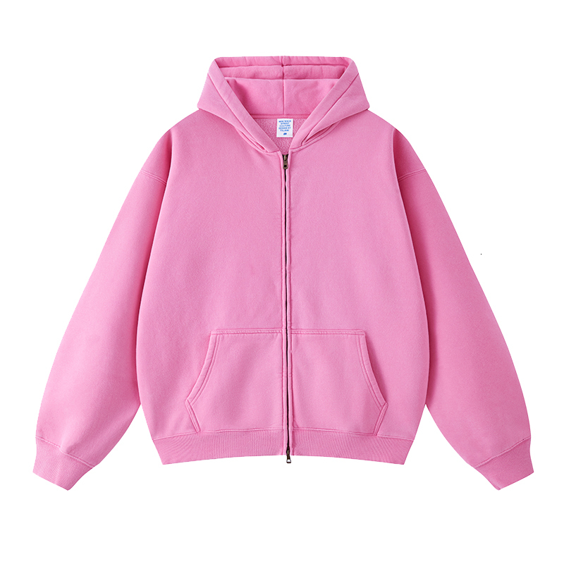 Men's Hoodies Sweatshirts Wholesale streetwear heavyweight oversized hoodie no string zip up hoodie vintage acid wash mens hoodie z241026