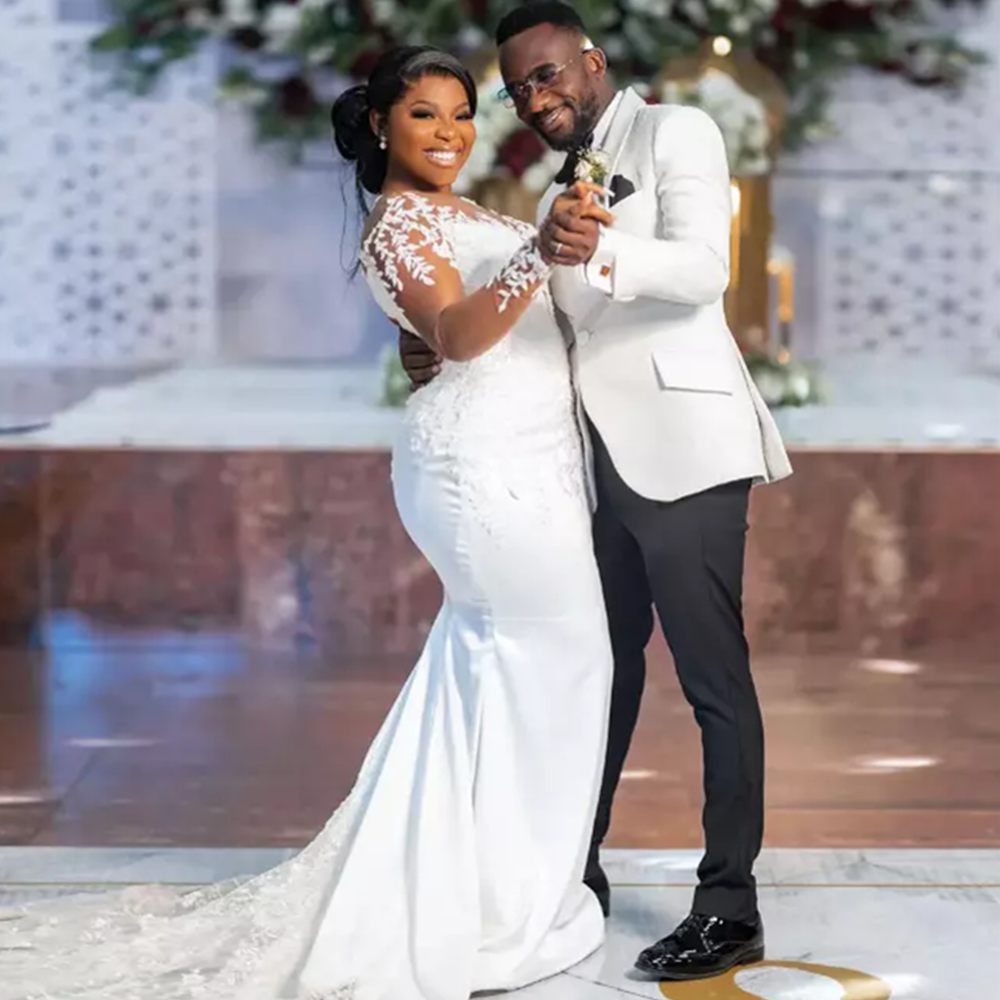 Sexy Strapless Mermaid Elegant Wedding Dresses Draped Chiffon Sweep Train Dress Plus Size Custom Made 2024 01 6660312